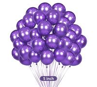 Palloncini Viola Metallizzati in Lattice, 50 Palloncini Metallizzati Lucidi Per Compleanno Matrimonio Anniversario Baby Shower Addio Al Nubilato Nozze, 5 Pollici