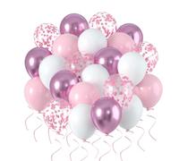 Palloncini viola metallizzato, 60 pezzi, 30 cm, rosa delicato, bianco opaco, set di palloncini a elio, per compleanno, matrimonio, baby shower, decorazione per feste di anniversario