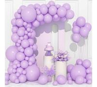 Palloncini Viola Pastello, 106 pezzi 5 10 12 18 pollici Macaron Lilla Lavanda Arco di Palloncini Kit con Nastro per Ragazze Donne Festa di Compleanno Matrimonio Battesimo Baby Shower Decorazioni