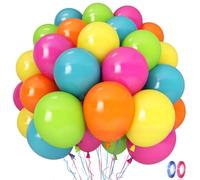 Palloncini, XIMEY 50 Palloncini Colorati, Palloncini Colorati Misti, Palloncini Pastello, Palloncini Compleanno, Laurea (Rosa Blu Arancione, 50)