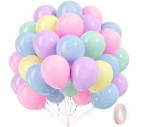 Palloncini, XIMEY 50 Palloncini Pastello, Palloncini Arcobaleno, Palloncini Colorati, Palloncini Colorati Misti, Palloncini Color Pastello, Palloncini Matrimonio, Compleanno (Colore Macaron, 50)