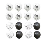 Palloncini Zebra 20 Pezzi Lattice Nero Argento per Feste