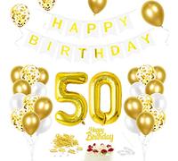 Palloncino 50° compleanno dorato, decorazione compleanno 50 anni, pallone foil gigante numero 50, pallone foil buon compleanno 50, pallone 50 decorazione compleanno uomo donna