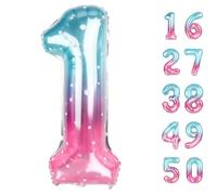 Palloncino a elio con stelle da 101,2 cm, numero 1, primo compleanno, jumbo, in Mylar, per 10, 21, 31 anni, digitale, per feste di compleanno, matrimoni, anniversari, decorazioni per feste