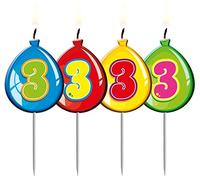 Palloncino a forma di candeline da compleanno numero 3