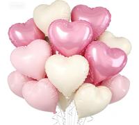 Palloncino a forma di cuore 12 pezzi, palloncini a forma di cuore con elio da 45 cm rosa rosa rosa palloncini a forma di cuore per matrimonio, San Valentino, fidanzamento, festa della mamma
