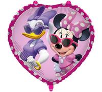 Palloncino a Forma di Cuore con Minnie e Paperina 18-46cm, 1pz.