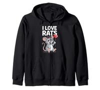 Palloncino a forma di cuore con scritta "I Love Rats" Felpa con Cappuccio