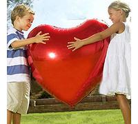 Palloncino a Forma di Cuore Rosso Gigante, Sagomato Cuore XXL ad Elio o Aria per Decorazione Romantica, San Valentino, Anniversario Matrimonio e Fidanzamento