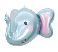 Palloncino a forma di elefante, blu, grande formato circa 58 x 51 cm, perfetto per feste di compleanno per bambini, baby shower, festa di animali, decorazione, regalo, sorpresa, giocattolo, elio o