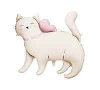 Palloncino a forma di gatto, 83 x 77 cm, per elio o aria, palloncino per compleanno per bambini, ragazze, compleanno, animale, decorazione di compleanno e feste, colore bianco e rosa