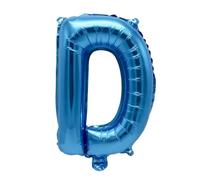 Palloncino a forma di lettera D, blu, 40 cm, con lettere decorative, per riempire l'aria, matrimonio, compleanno, Capodanno, regalo, bambino, pubblicità, vetrina, nome, parola, celebrazione