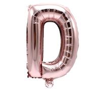 Palloncino a forma di lettera D, in oro rosa, 40 cm, con lettere decorative, per riempire l'aria, matrimonio, compleanno, Capodanno, regalo, bambino, pubblicità, vetrina, scatola fotografica, nome