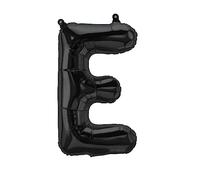 Palloncino a forma di lettera E, nero, 40 cm, con lettere decorative, per riempire l'aria, matrimonio, compleanno, Capodanno, regalo, bambino, pubblicità, vetrina, scatola fotografica, nome, parola