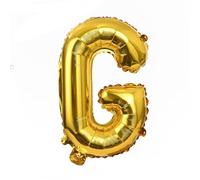Palloncino a forma di lettera G oro 40 cm - Palloncino con lettere decorative per feste di matrimonio, compleanno, Capodanno, regalo, bambino, pubblicità, vetrina, nome, parola, celebrazione