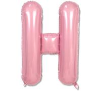 Palloncino a forma di lettera grande H rosa pastello, alfabeto in Mylar personalizza il nome palloncino lettera rosa chiaro, autogonfiante rosa bambino H palloncino lettera personalizzato per ragazze