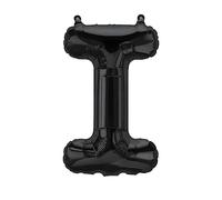 Palloncino a forma di lettera I, nero, 40 cm, con lettere decorative, per gonfiare l'aria, matrimonio, compleanno, Capodanno, regalo, bambino, pubblicità, vetrina, scatola fotografica, nome, parola