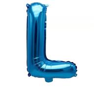 Palloncino a forma di lettera in pellicola, 40 cm, per matrimonio, felice, compleanno, festa, blu, L