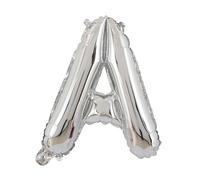 Palloncino a forma di lettera in pellicola, 40 cm, per matrimonio, felice, compleanno, feste, colore argento A
