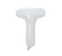 Palloncino a forma di lettera in pellicola, 40 cm, per matrimonio, felice, compleanno, feste, colore bianco