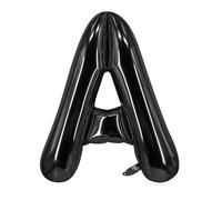 Palloncino a forma di lettera in pellicola, 40 cm, per matrimonio, felice, compleanno, feste, colore nero A