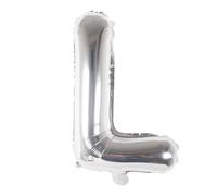 Palloncino a forma di lettera L, argento, 40 cm, con lettere decorative, per riempire l'aria, matrimonio, compleanno, Capodanno, regalo, bambino, pubblicità, vetrina, scatola fotografica, nome, parola
