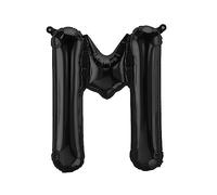Palloncino a forma di lettera M, nero, 40 cm, con lettera M, per gonfiare l'aria, matrimonio, compleanno, Capodanno, regalo, bambino, pubblicità, vetrina, scatola fotografica, nome, parola