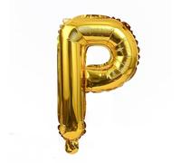 Palloncino a forma di lettera P oro, circa 80 cm, con lettere decorative, per gonfiare l'aria, matrimonio, compleanno, Capodanno, regalo, bambino, pubblicità, vetrina, scatola fotografica, nome