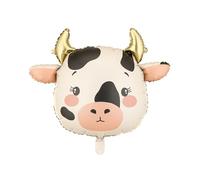 Palloncino a forma di mucca, 57 x 47 cm, per aria o elio, con immagine di mucca, per feste di compleanno dei bambini, per feste in fattoria, baby shower, in pellicola, come decorazione per feste