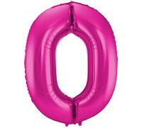 Palloncino a forma di numero 0 magenta - 86 cm