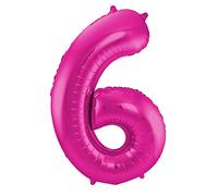 Palloncino a forma di numero 6 magenta - 86 cm
