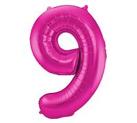 Palloncino a forma di numero 9 magenta - 86 cm