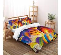 Palloncino ad aria calda Set Di Biancheria Da Letto Arteeee Copripiumino 2 Pezzi Comfort Fibra Ultra-fine Per Coppia Adulti Doppia 1 Federa Super King(260x220cm)