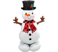 PALLONCINO AIRLONZ pupazzo neve NATALE GRANDE FOIL MERRY CHRISTMANS CM 139 X 88