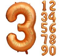 Palloncino arancione per compleanno, numero 3, in pellicola, in Mylar Elio, per matrimonio, baby shower, anniversario, decorazione di compleanno per ragazze, ragazzi, Happy Birthday Party
