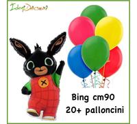 Palloncino Bing bunny MAXI cm 90 + 20 palloncini addobbo festa buon compleanno