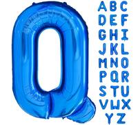 Palloncino blu alfabeto grande pellicola Mylar elio lettera palloncini 40 pollici blu palloncini alfabeto lettere per compleanno doccia nuziale decorazioni anniversario (Letter Q)