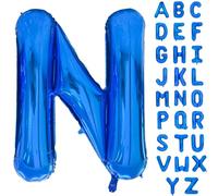 Palloncino blu alfabeto grande pellicola Mylar elio lettera palloncini 40 pollici blu palloncini alfabeto lettere per compleanno doccia nuziale decorazioni anniversario (Letter N)
