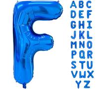 Palloncino blu alfabeto grande pellicola Mylar elio lettera palloncini 40 pollici blu palloncini alfabeto lettere per compleanno doccia nuziale decorazioni anniversario (Letter F)