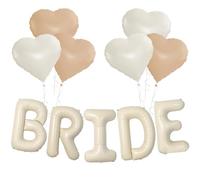 Palloncino Bride,Palloncino in lamina con lettere della Bride bianco crema da 16 pollici,Palloncino Bride con palloncino forma di cuore, Decorazione sposa per addio al nubilato