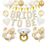 Palloncino Bride To Be, Set di palloncini bianco crema con lettere "Bride To Be",Palloncino per addio al nubilato,Set di palloncini decorativi per la Bride To Be per addio al nubilato