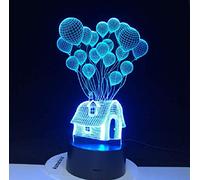 palloncino casa 3D a forma di luce notturna a forma di atmosfera atmosfera visiva decorazione natalizia luce acrilico multicolore illuminazione domestica