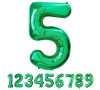Palloncino Compleanno Numero 5 Verde, 101 CM, Foil Gigante per Feste di Compleanno