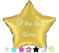 Palloncino con la tua iscrizione a forma di cuore Palloncino con qualsiasi testo Regalo personalizzato per San Valentino Compleanno Anniversario per elio o aria (Stella)