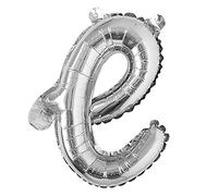 Palloncino con lettera a palloncino per compleanno, 45,7 cm, colore argento