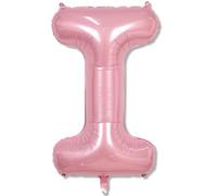 Palloncino con lettera I rosa pastello, 101,6 cm, rosa chiaro, grande autogonfiante per feste di compleanno per bambine, decorazione per baby shower