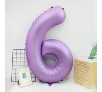Palloncino con numeri da 101 cm, 1 palloncino grande in lamina d'oro e argento, 101 cm, colore viola lavanda, per bambini, ragazzi, ragazze, decorazione per feste di 6° compleanno (viola lavanda, 6)