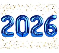 Palloncino con numero 2026 da 100 cm, blu scuro, decorazioni per feste 2026, per felice anno nuovo, palloncini con numeri per 20 e 26 ragazze ragazzi neonati, matrimoni, addio al nubilato, anniversari