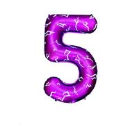 Palloncino da 100 cm numero 5 viola Kpop Lightning Mark Design Grande Foil Mylar Palloncino, K-pop Musica Film Tema Festa Compleanno Anniversario Decorazione Ghirlanda Arco Forniture