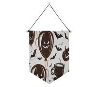 Palloncino da caffè Halloween Bianco da appendere alla parete banner con asta telescopica porta banner appeso decorazione della parete per Festival & giorno speciale suministros para fiesta de a?o